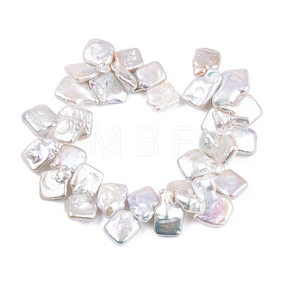Baroque Natural Nucleated Pearl Keshi Pearl Beads Strands PEAR-S020-K10-2-1