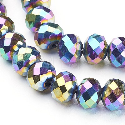 Electroplate Glass Beads Strands LS-GR7X10MMY-M-1