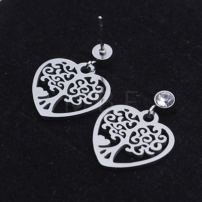 201 Stainless Steel Dangle Stud Earrings EJEW-T008-JN738-1