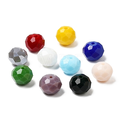 250Pcs 10 Color Opaque Solid Color Glass Beads Strands EGLA-SZ0001-22-1