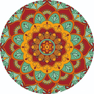 Flat Round with Mandala Pattern Ceramic Cup Coaster PW-WGE4A75-04-1