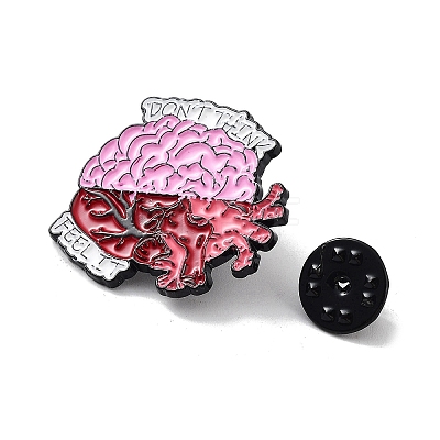 Dont's Think Feel It Brain Alloy Enamel Pin Broochs JEWB-C029-07C-EB-1