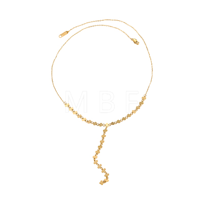Rectangle 304 Stainless Steel Y-shaped Necklaces for Women STAS-OY013-89G-1