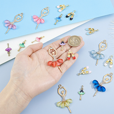 36Pcs 18 Styles Alloy Enamel Pendants FIND-GA0008-51-1