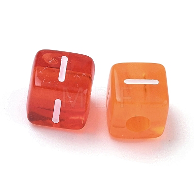 Spray Painted Transparent Acrylic Beads MACR-K365-07I-1
