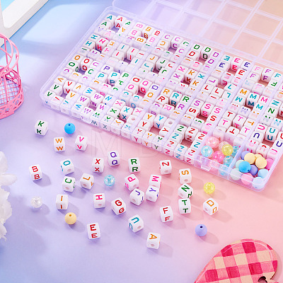 264Pcs 28 Styles Opaque & Transparent Acrylic Beads OACR-TA0004-78-1