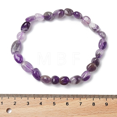 Natural Amethyst Stretch Beaded Bracelets BJEW-K213-C22-1