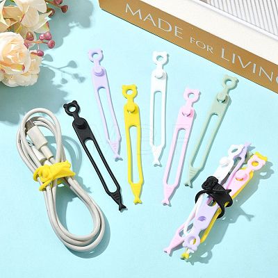12Pcs Silicone Flexible Cord Organizer FIND-FS0005-33F-1