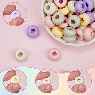 100Pcs Opaque Acrylic Beads MACR-SP0001-35-1