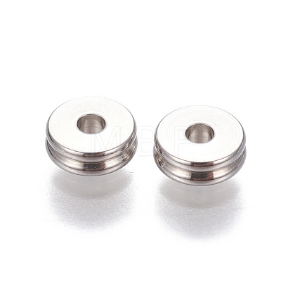 201 Stainless Steel Grooved Spacer Beads X-STAS-P239-05P-1