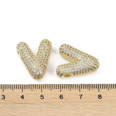 Brass Micro Pave Clear Cubic Zirconia Pendants KK-Z041-01G-V-1