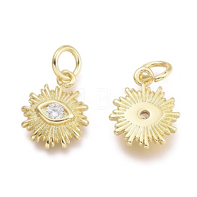 Brass Micro Pave Cubic Zirconia Pendants KK-P187-16B-G-1