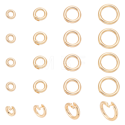 20Pcs 4 Styles Brass Open Jump Rings KK-UN0006-08-1