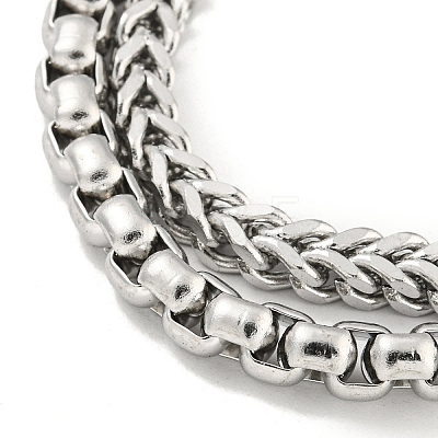 Non-Tarnish 201 Stainless Steel Multi-Strand Chains Bracelets BJEW-F473-02P-01-1