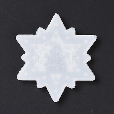 Snowflake with Snowman Pendant Silicone Molds DIY-K051-29-1