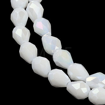 Opaque Solid Color Electroplate Glass Beads Strands EGLA-N013-P8mm-B02-1