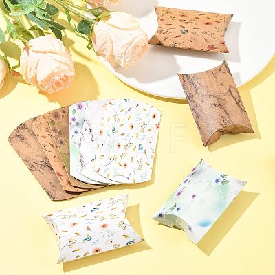 30Pcs 6 Styles Printed Paper Pillow Gift Boxes CON-FS0001-20-1