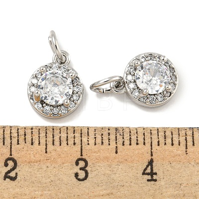 Brass Micro Pave Clear Cubic Zirconia Pendants KK-P275-30P-1