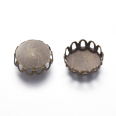 Brass Lace Edge Bezel Cups LS-KK-C1764-3-AB-1