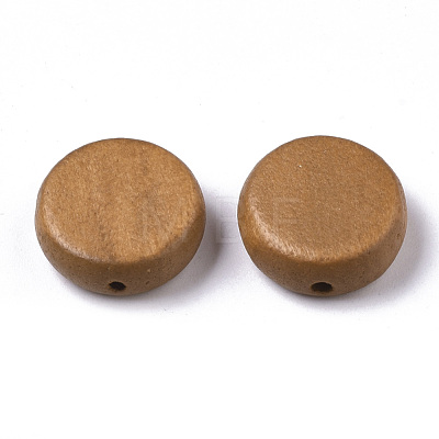 Painted Natural Wood Beads WOOD-R265-11E-1