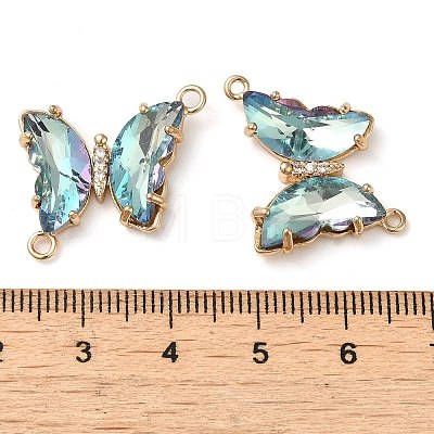 Brass Pave Faceted Glass Connector Charms FIND-Z020-04F-1