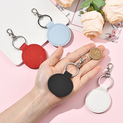 10Pcs PU Leather Keychains KEYC-YW00295-01-1