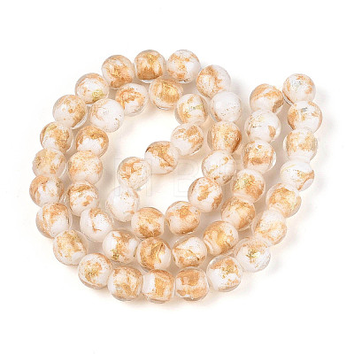 Handmade Gold Foil Glass Beads LAMP-C004-03F-1