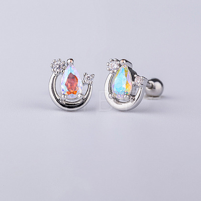 Brass Pave Colorful Cubic Zirconia Cartilage Earrings FS-WGEDAE7-13-1