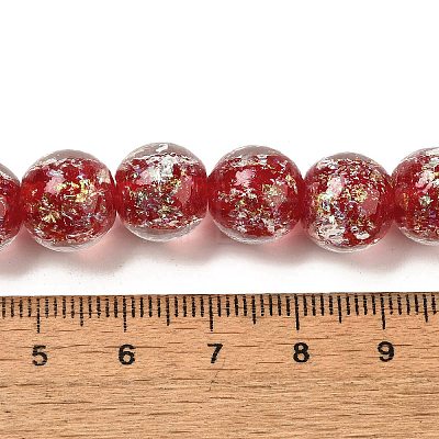 Handmade Dichroic Foil Glass Beads Strands DICH-U001-06G-1