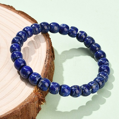 Grade AB+ Natural Lapis Lazuli Beads Stretch Bracelets BJEW-F523-06A-1