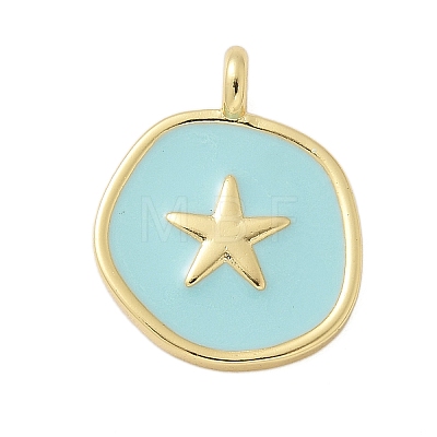 Brass Enamel Pendants KK-P293-11G-03-1