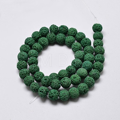 Natural Lava Rock Round Bead Strands G-I124-8mm-04-1