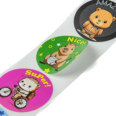 Cartoon Patterns Paper Gift Sticker Rolls DIY-R083-03H-1