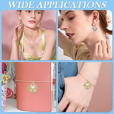 20Pcs 2 Colors Flower Alloy Rhinestone Pendants FIND-YW0011-39-1