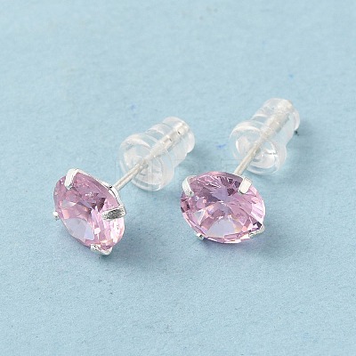 Cubic Zirconia Diamond Stud Earrings STER-M105-01C-S-1