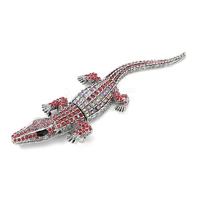 Alloy Rhinestones Alligator Brooches X1-JEWB-S022-07A-1