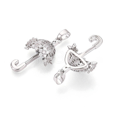 Brass Micro Pave Cubic Zirconia Pendants KK-T073-53P-1