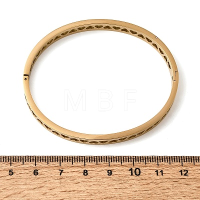 Hollow 304 Stainless Steel Hinged Bangles for Women BJEW-H644-06G-1