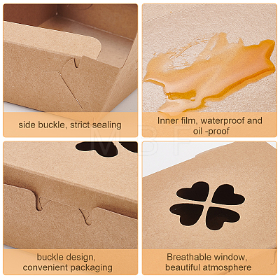 Disposable Kraft Paper Food Box CON-WH0084-36A-1