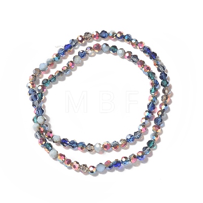 Transparent Electroplated Glass Beads Strands GLAA-G097-04A-1