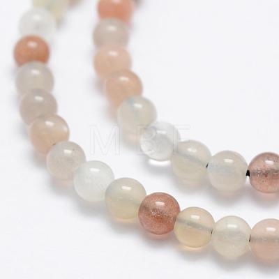 Natural Multi-Moonstone Beads Strands G-P322-43-4mm-1