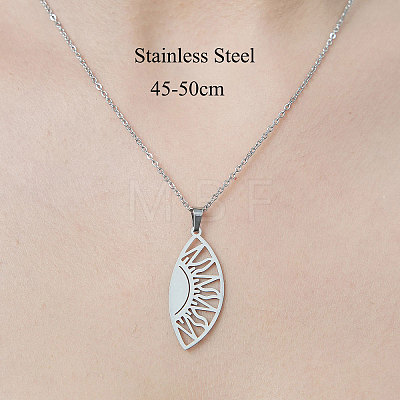 201 Stainless Steel Sun Pendant Necklace NJEW-OY002-14-1