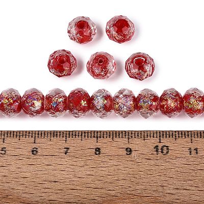 Handmade Foil Glass Beads FOIL-Q001-02E-1