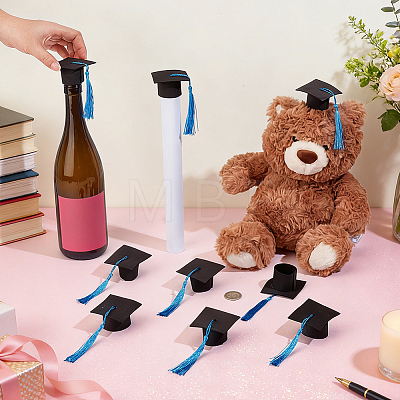 EVA Doctoral Cap Cake Toppers DIY-WH0816-571A-1