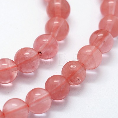 Cherry Quartz Glass Beads Strands G-I199-28-6mm-1