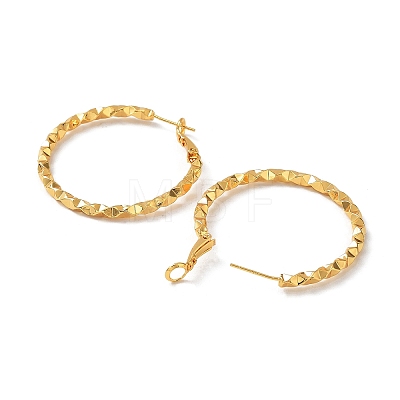 Brass Round Ring Hoop Earrings EJEW-A025-01C-1