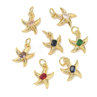 Brass with Rhinestone Charms RB-CBA6830-06G-1