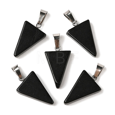 Natural Obsidian Pendants X-G-B127-04P-06-1