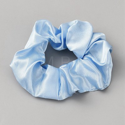 Solid Color Slick Cloth Ponytail Scrunchy Hair Ties DIY-WH0899-728A-1