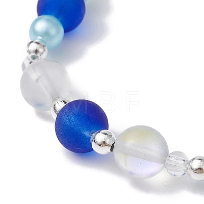 Glass & ABS Plastic Imitation Pearl Beaded Stretch Bracelet BJEW-JB09747-1